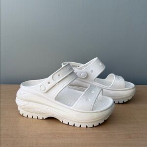 CROCS Women's White Platform Clogs